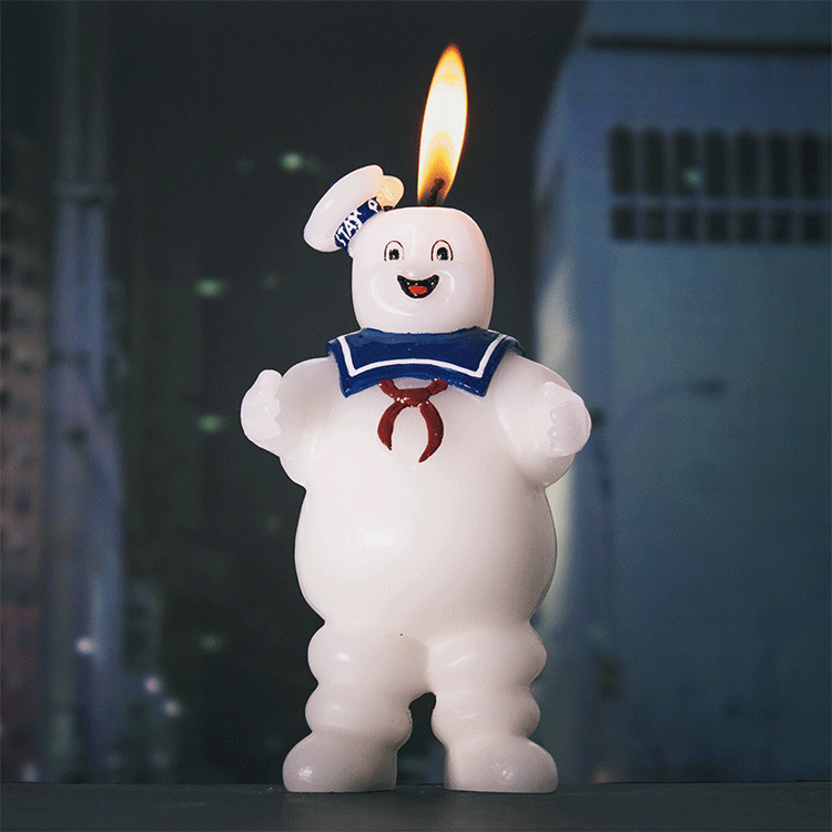 A Stay Puft Marshmallow Man Candle That Smells Like Scrumptious Marshmallows
