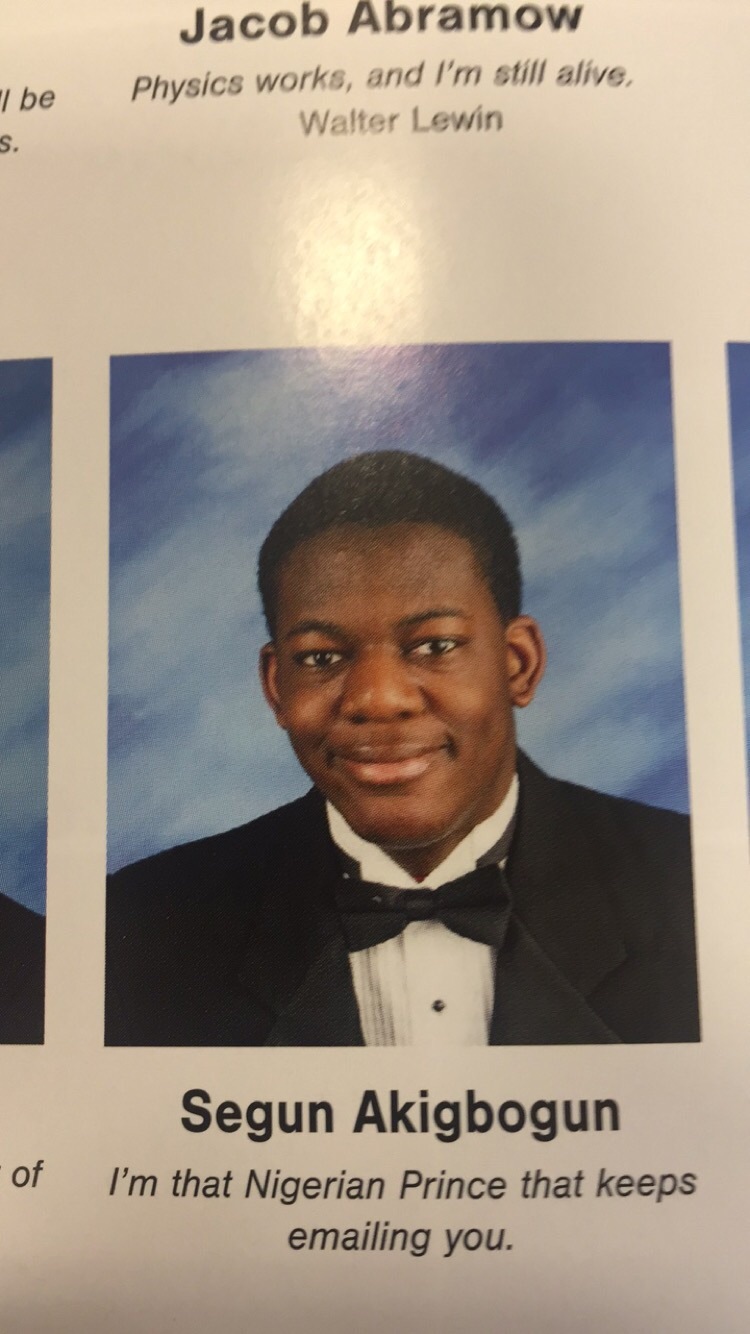 High School Senior Puts a Hilarious Quote Underneath His