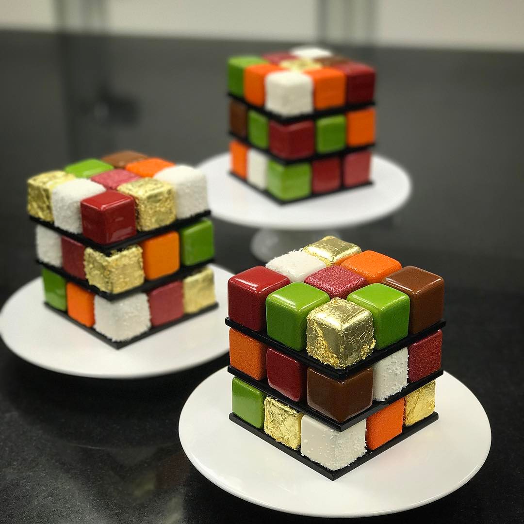 A Wonderful Series of Rubik's Cube Cakes