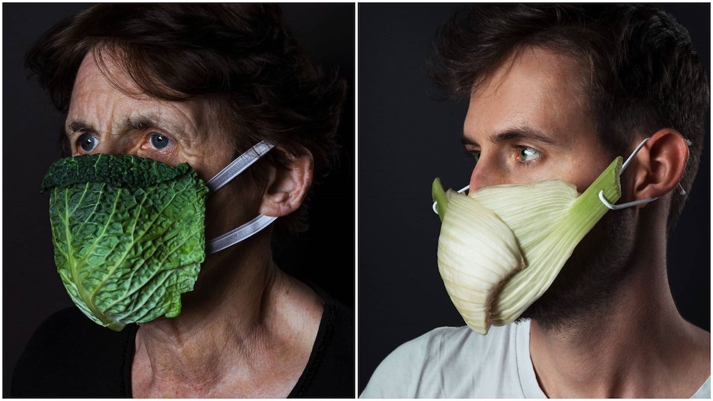 Humorous Face Masks Made Out of Food