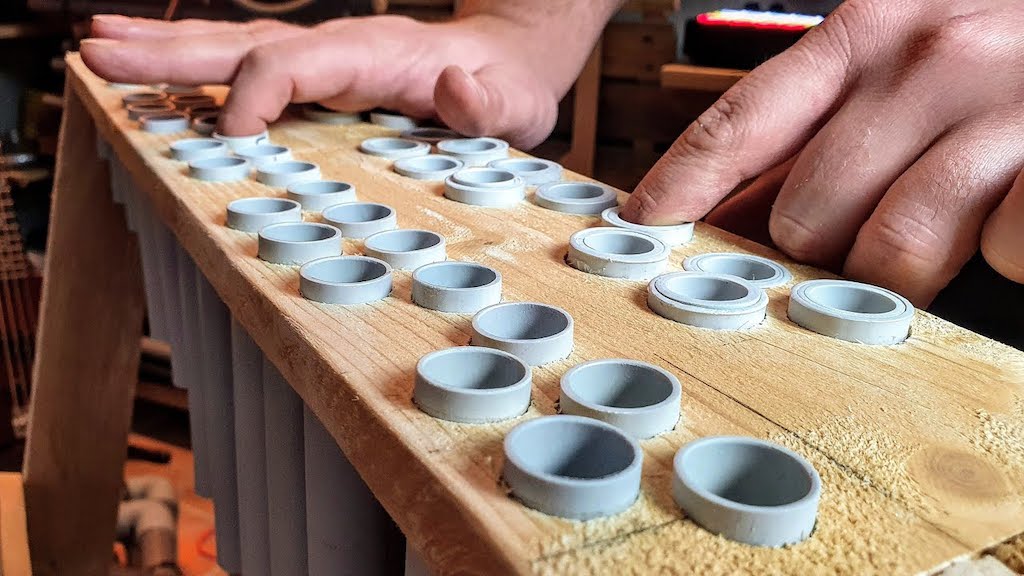 A Handmade Percussive PVC Instrument Built to Play the Classic Hot Butter Instrumental Song