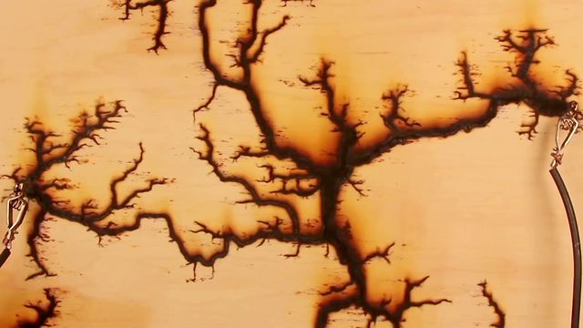 15,000 Volts, An Artistic Demonstration of HighVoltage Wood Burning