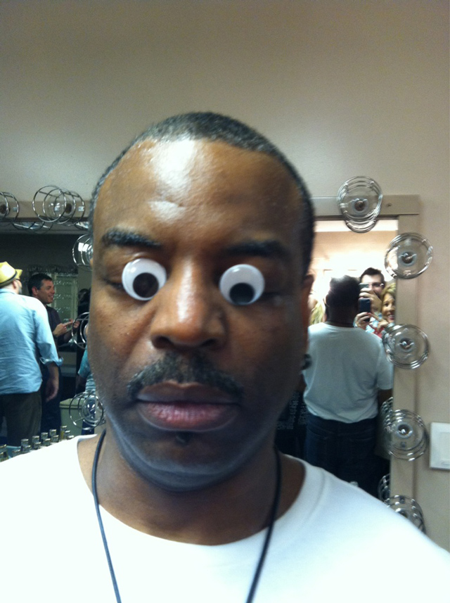 Levar Burton Wearing Celebrity Googly Eyes in Real Life