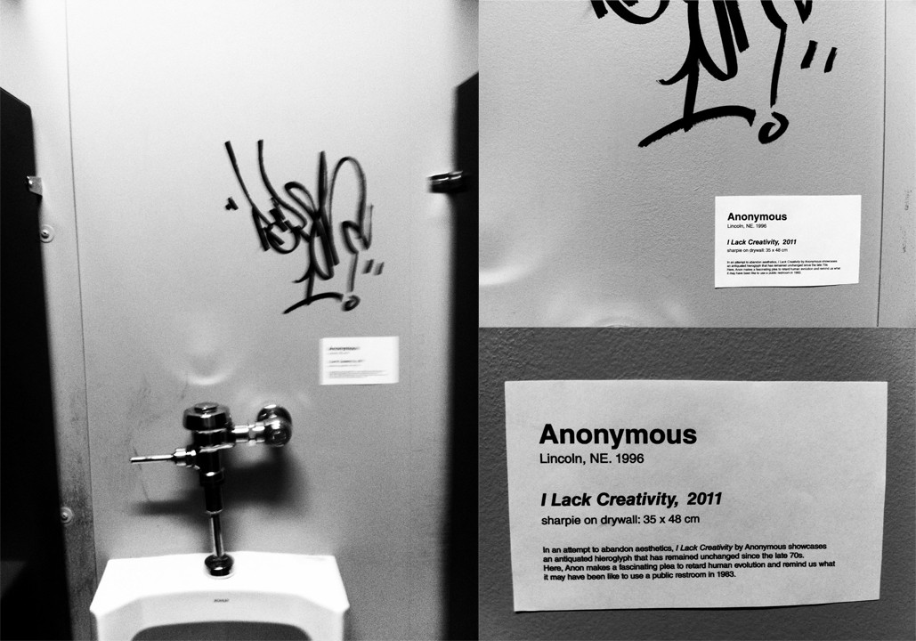 I Lack Creativity, Bathroom Graffiti as Art in a Museum