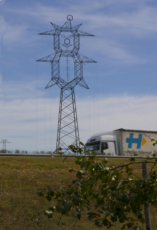 ClownShaped High Voltage Electrical Towers in Hungary