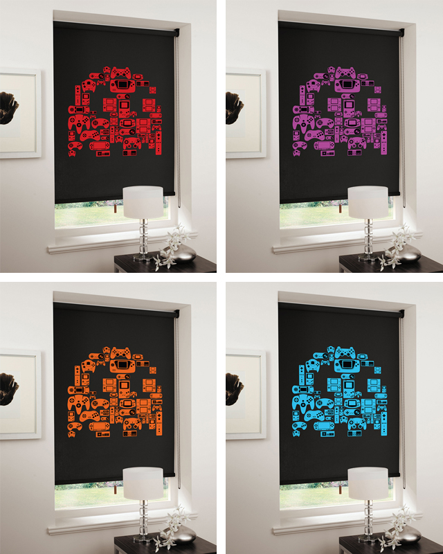 Retro Video Game Themed Designer Window Blinds