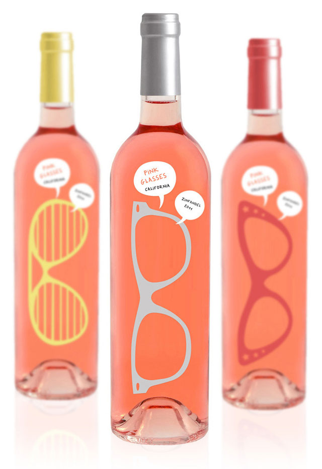 Pink Glasses, Wine Bottles That Double as RoseColored Glasses