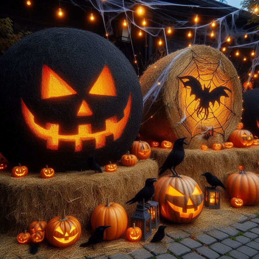 17+ MustTry Round Hay Bale Decorating Ideas for Fall, Holidays & More! 🍁