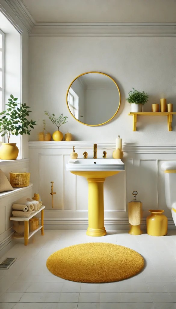 17+ Cheerful Yellow Bathroom Decorating Ideas You???ll Love! ????