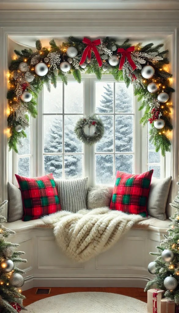 17+ Inspiring Bay Window Christmas Decor Ideas for a Festive Vibe 🌟