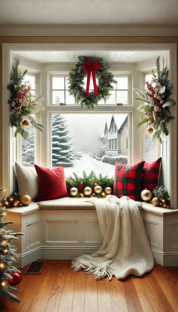 17+ Inspiring Bay Window Christmas Decor Ideas for a Festive Vibe 🌟