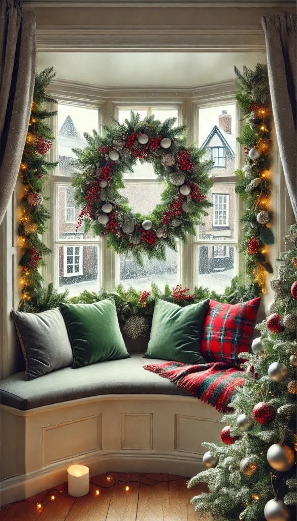 17+ Inspiring Bay Window Christmas Decor Ideas for a Festive Vibe 🌟