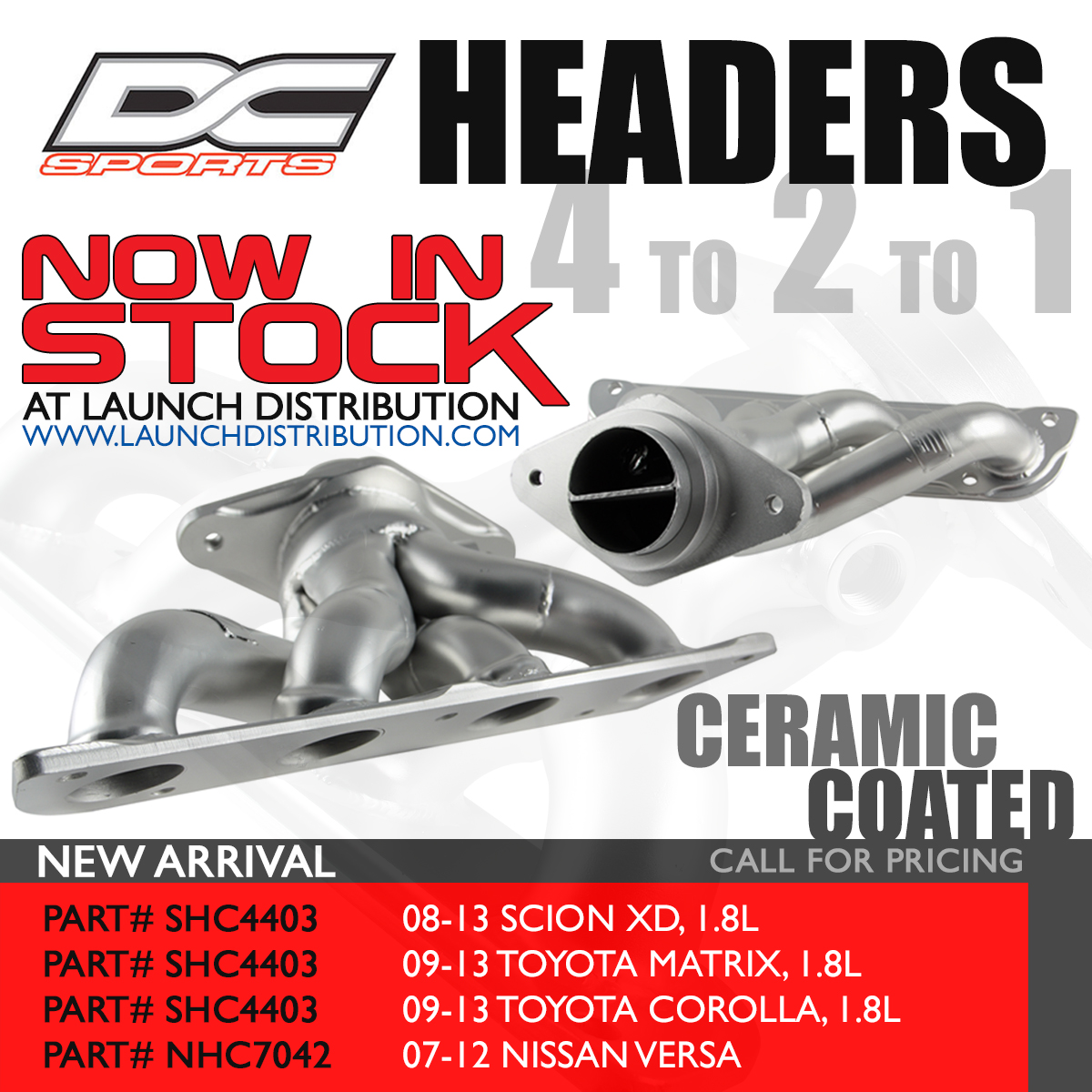 DC SPORTS Headers for xD, Matrix, Corolla, and Versa IN STOCK Launch