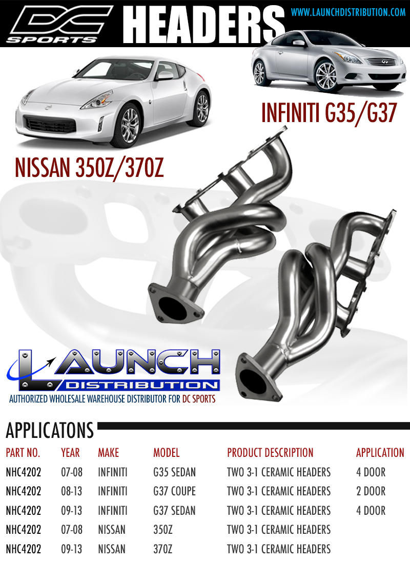 DC SPORTS Ceramic Headers for Nissan 350z/370z and Inifinti G35/G37
