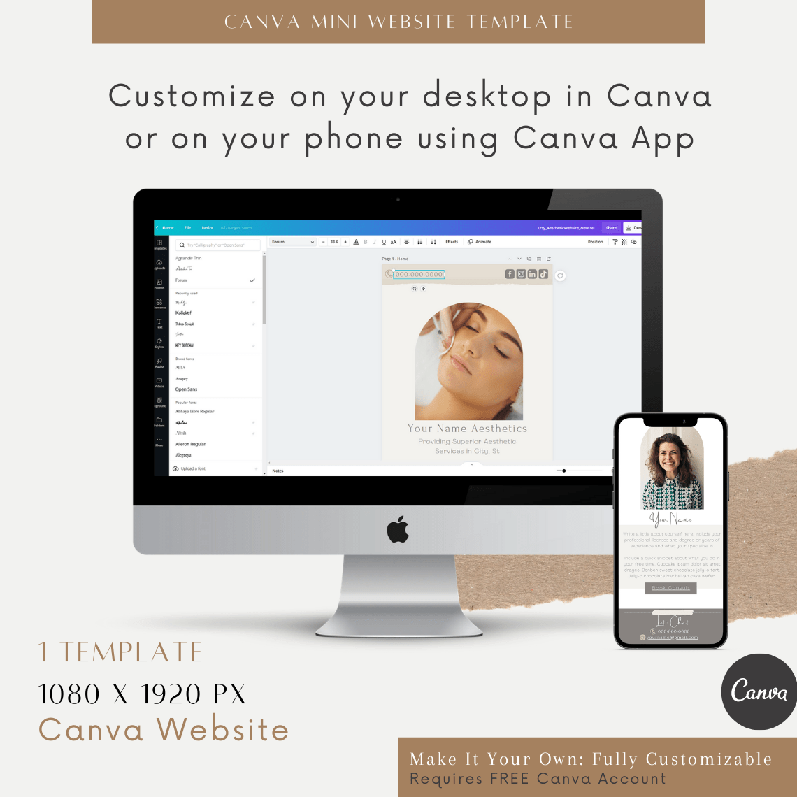 Landing Page Nurse Injector Instagram Bio Booking Page