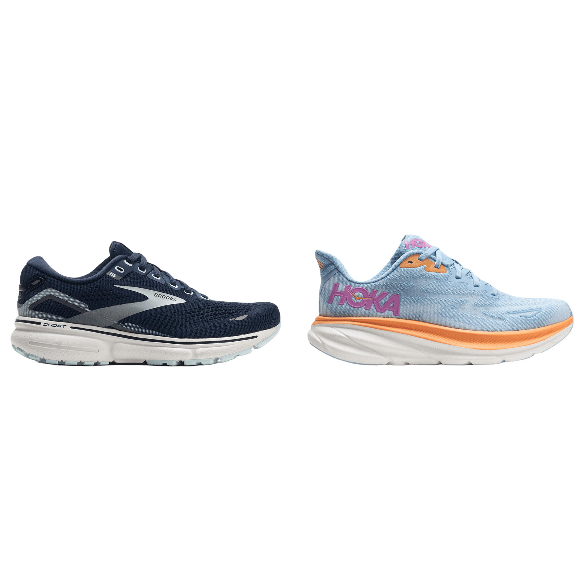 Sneaker Comparison Brooks Ghost 15 vs. Hoka Clifton 9 Running