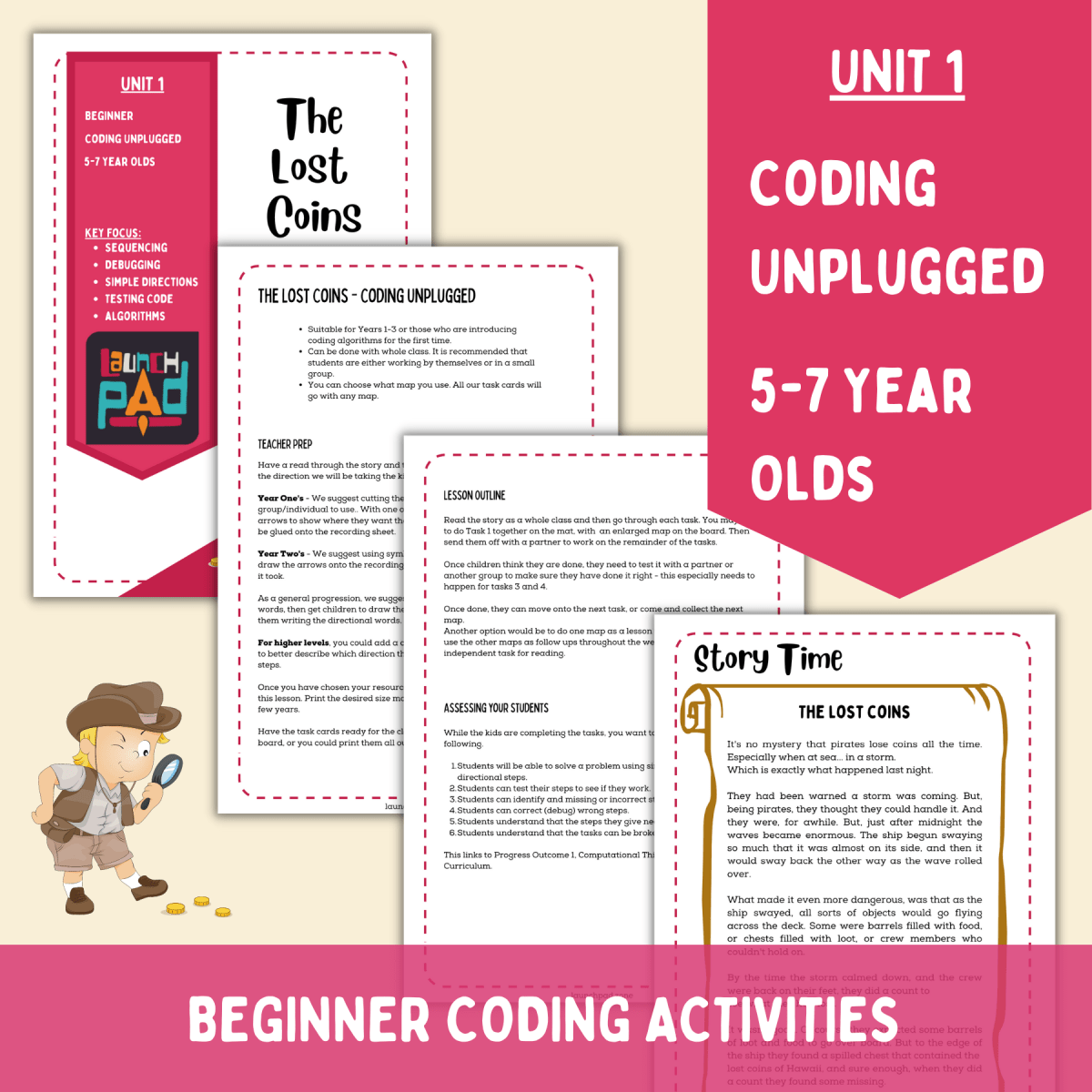 The Lost Coin Coding Unplugged Sequencing Activity Launchpad