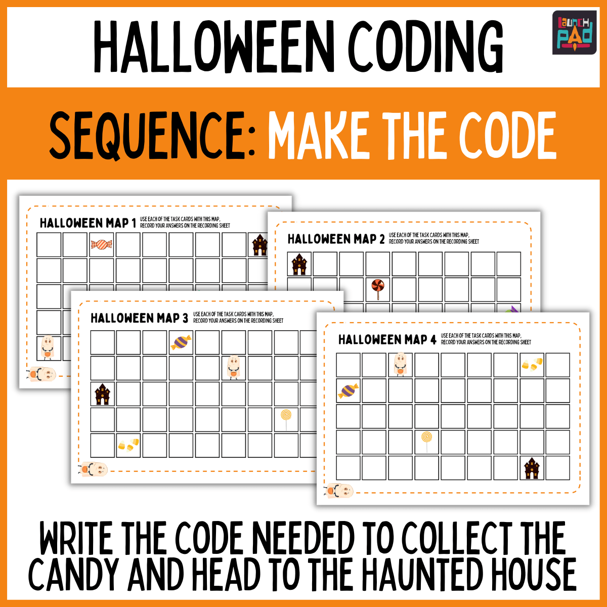 The Hunt for the Haunted Candy Sequencing Coding Unplugged Launchpad