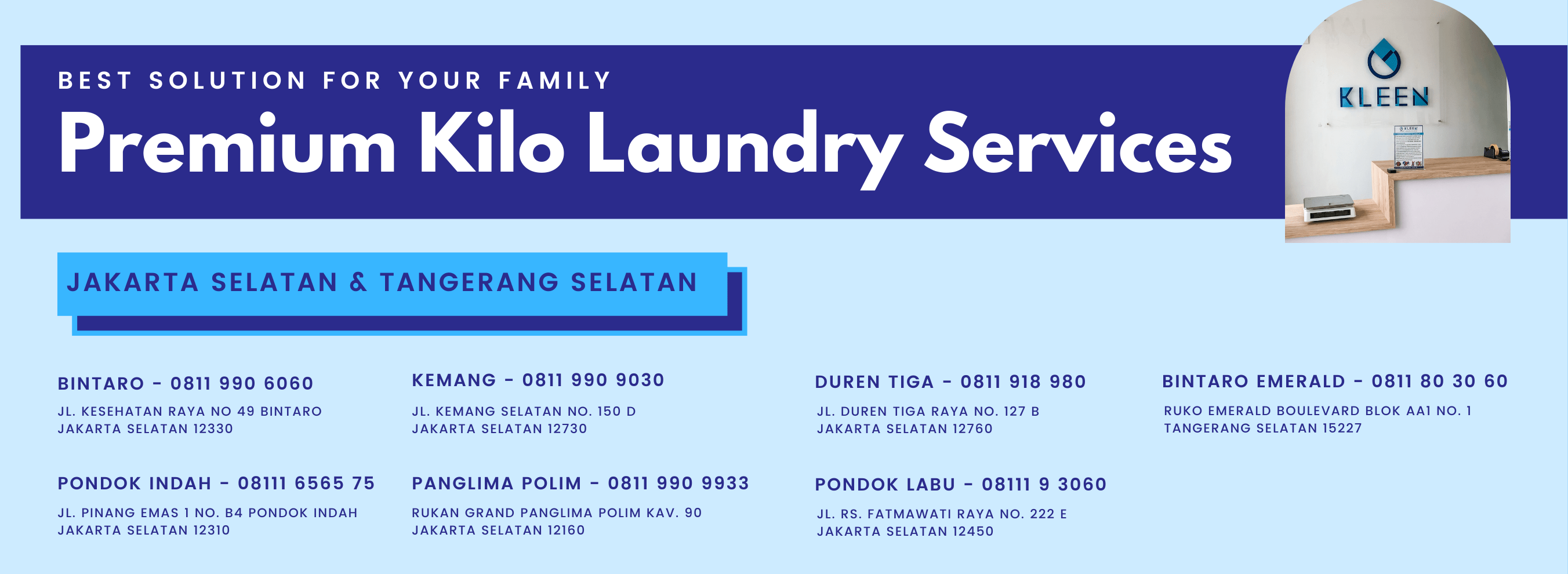 KLEEN Laundry Premium Kilo Laundry Bintaro