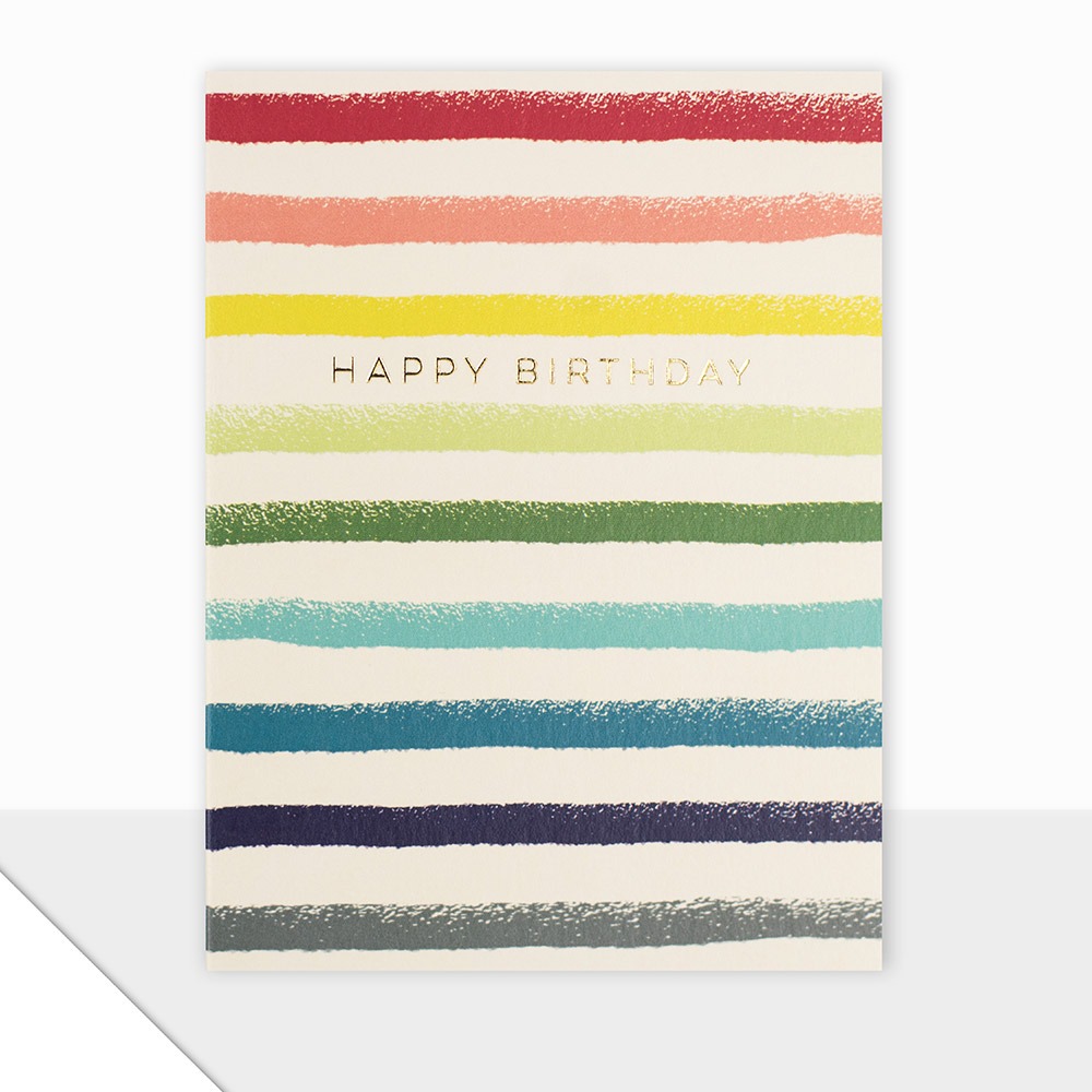 Piccolo Stripy Birthday Card Laura Darrington Design