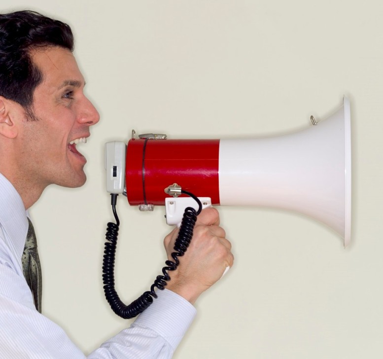 Megaphone man Laura Zera