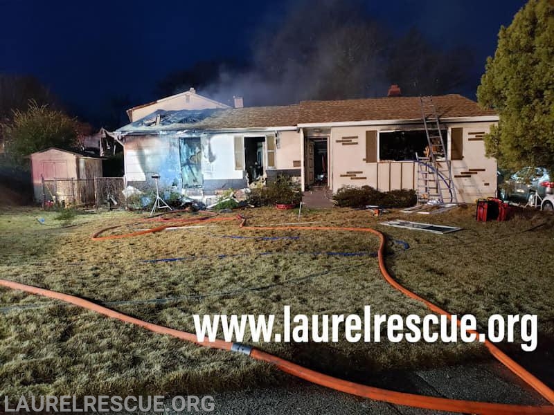 Engine Goes to AACO for House Fire Laurel Volunteer Rescue Squad