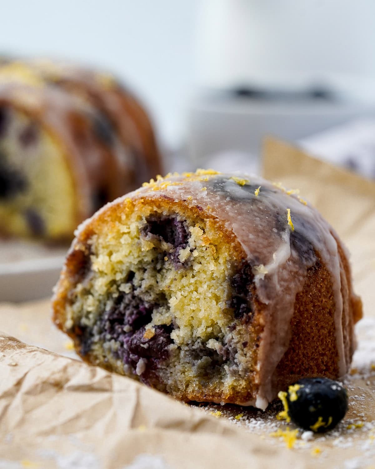 Lemon Blueberry Bundt Cake {Low Carb, Gluten Free, Sugar Free, Keto