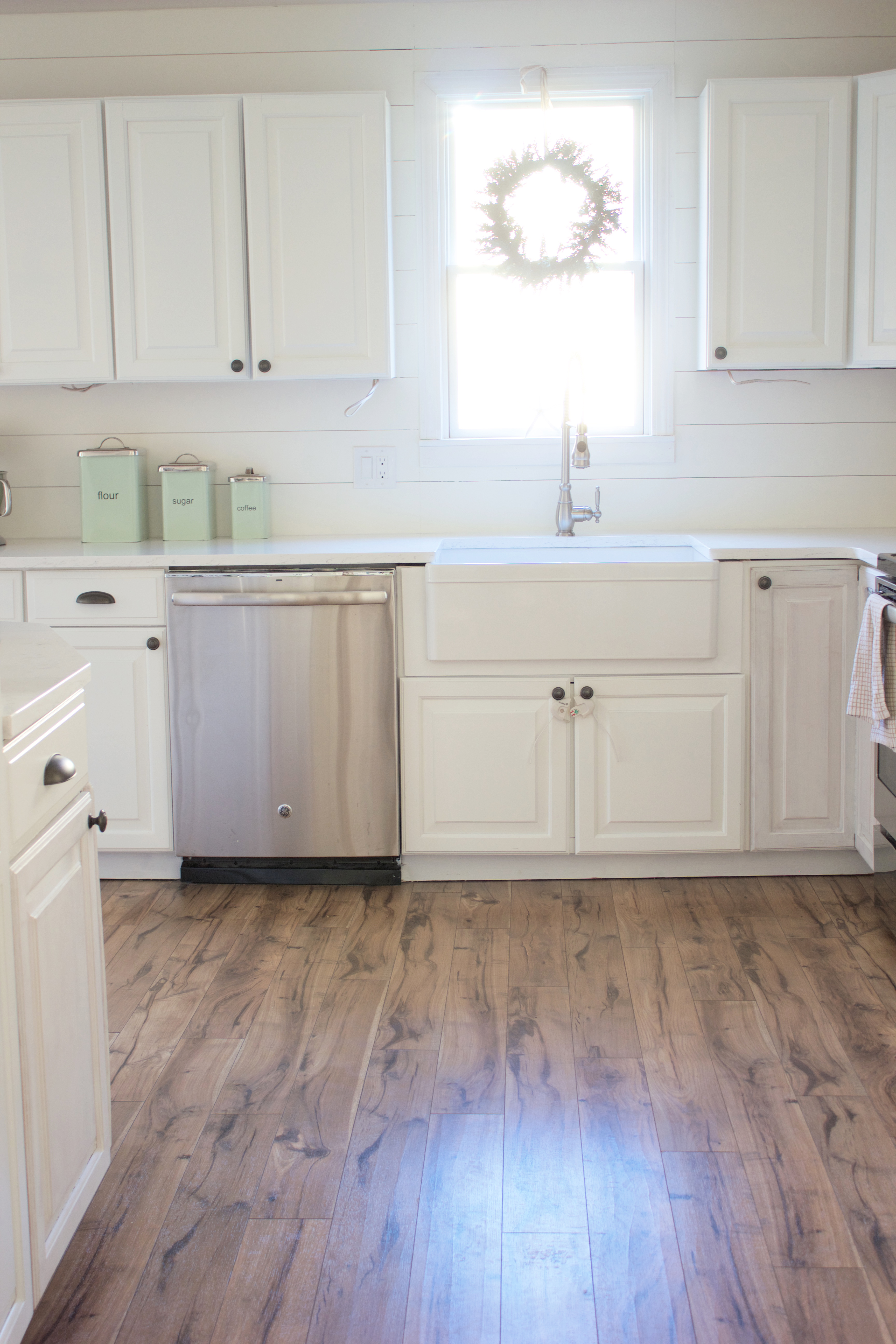 Kitchen Progress Pergo Flooring Before and After Lauren McBride