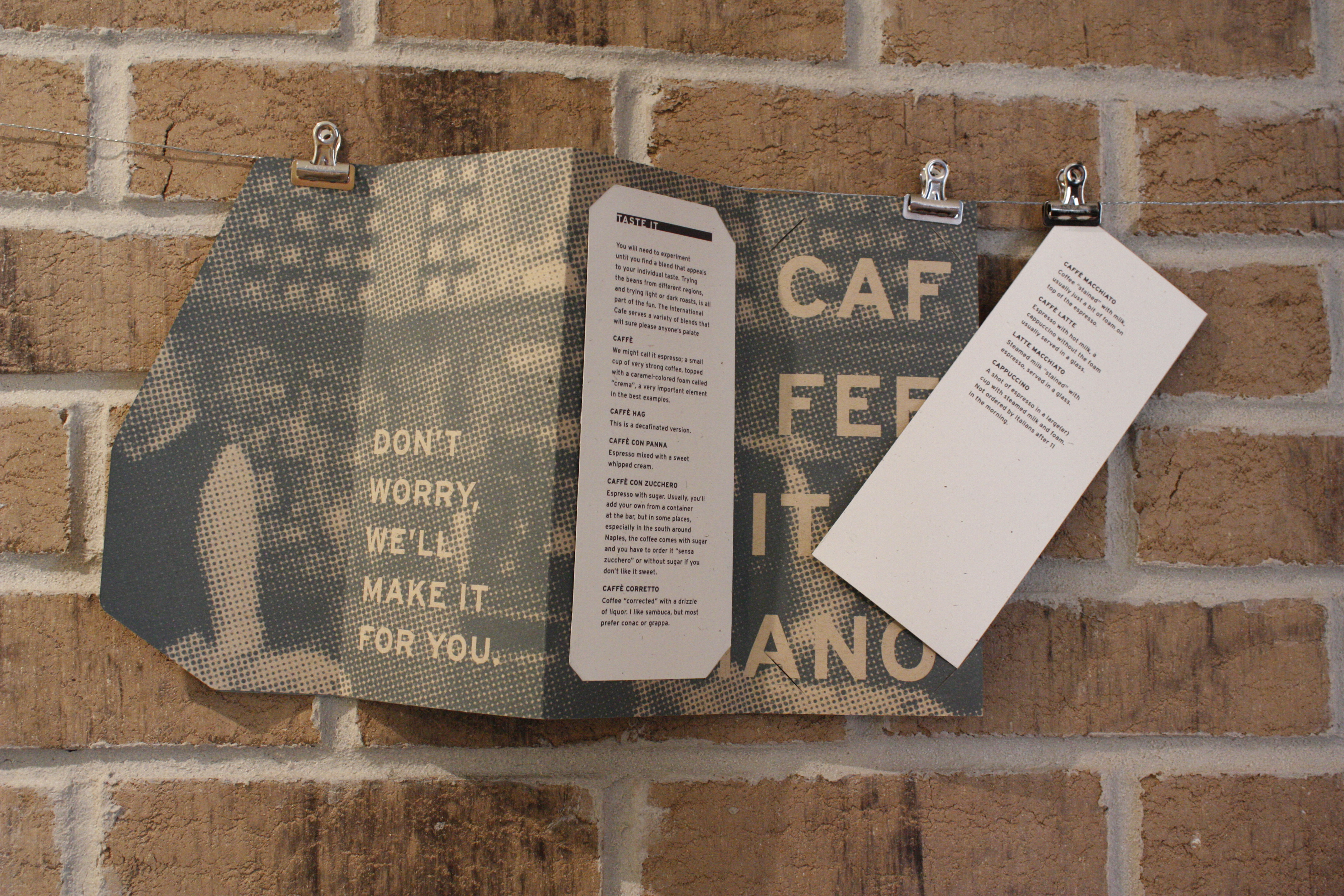 All Caps Cafe Menu & Brochure Lauren Meranda DesignLauren Meranda Design