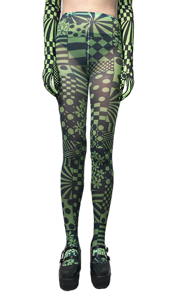 Recycled polyester Green Sharpie Tights Lauren Perrin