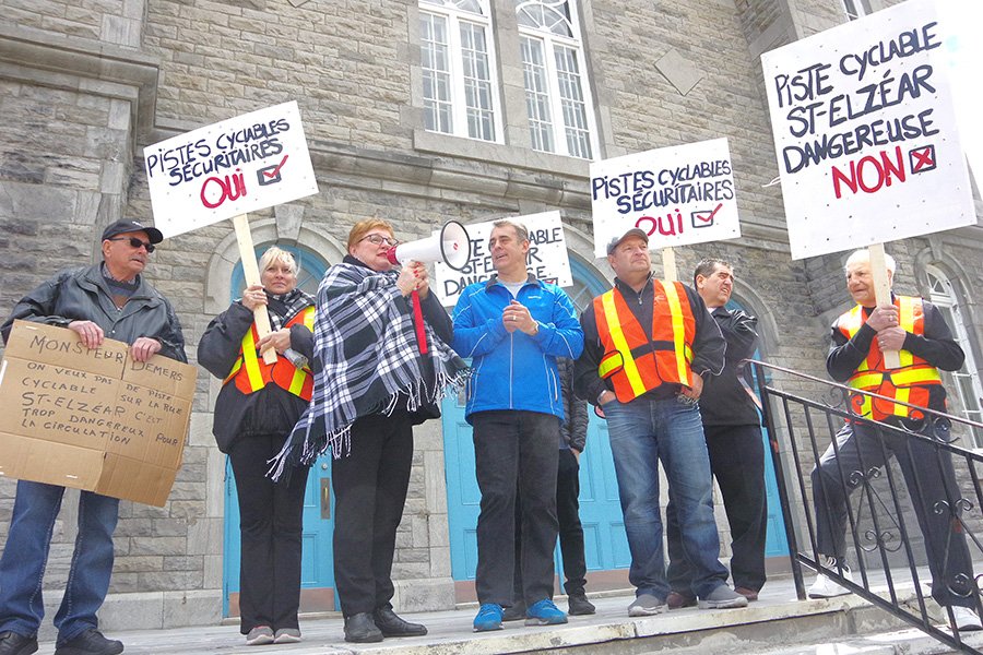 The Laval News Vimont residents stage protest over unpopular bicycle path