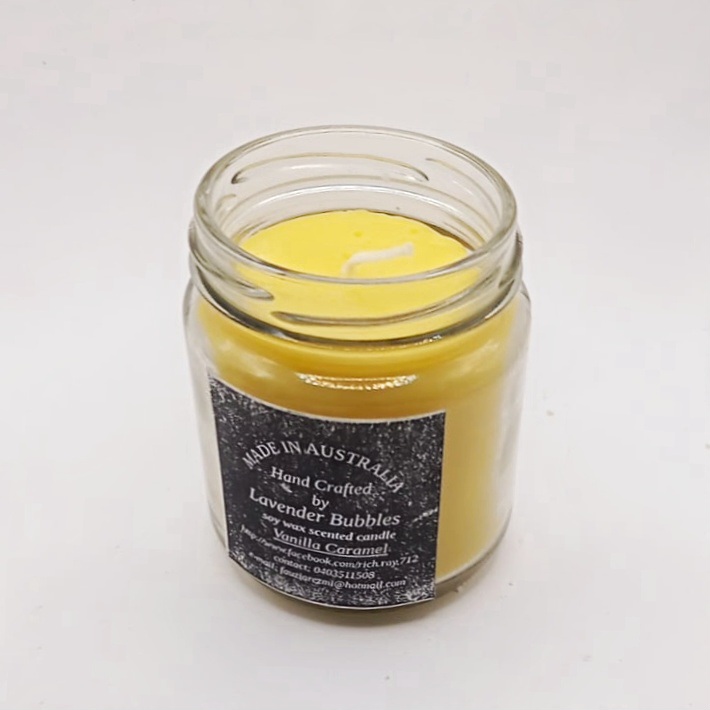 Vanilla Caramel Scented Candle 35hrs Hand crafted in Australia