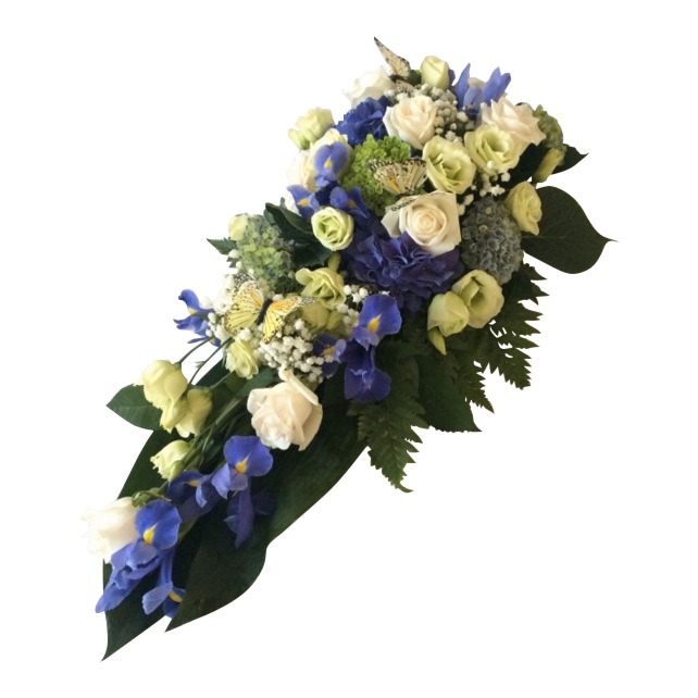 Begravningsblommor Vitblå Blommor till begravning