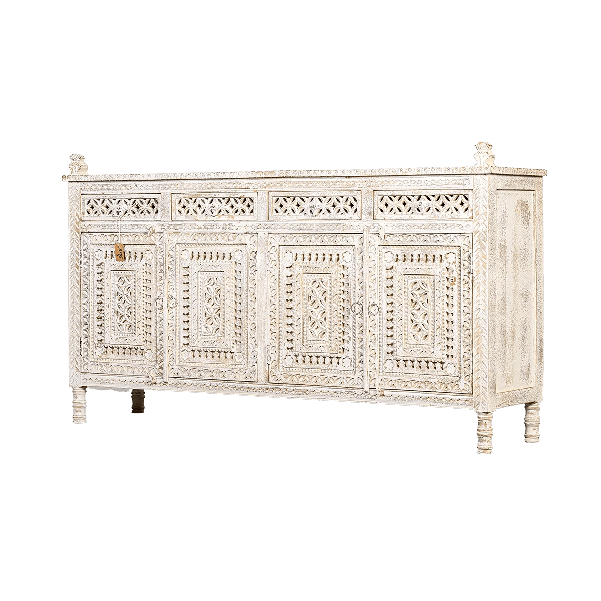 Hand carved and hand painted Indian solid wood storage Mango