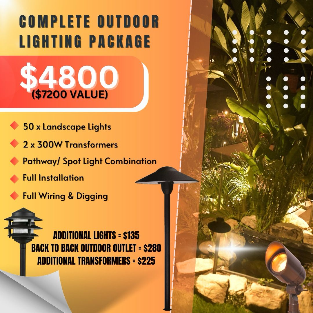Complete Aluminium Landscape Lighting Package With Installation and