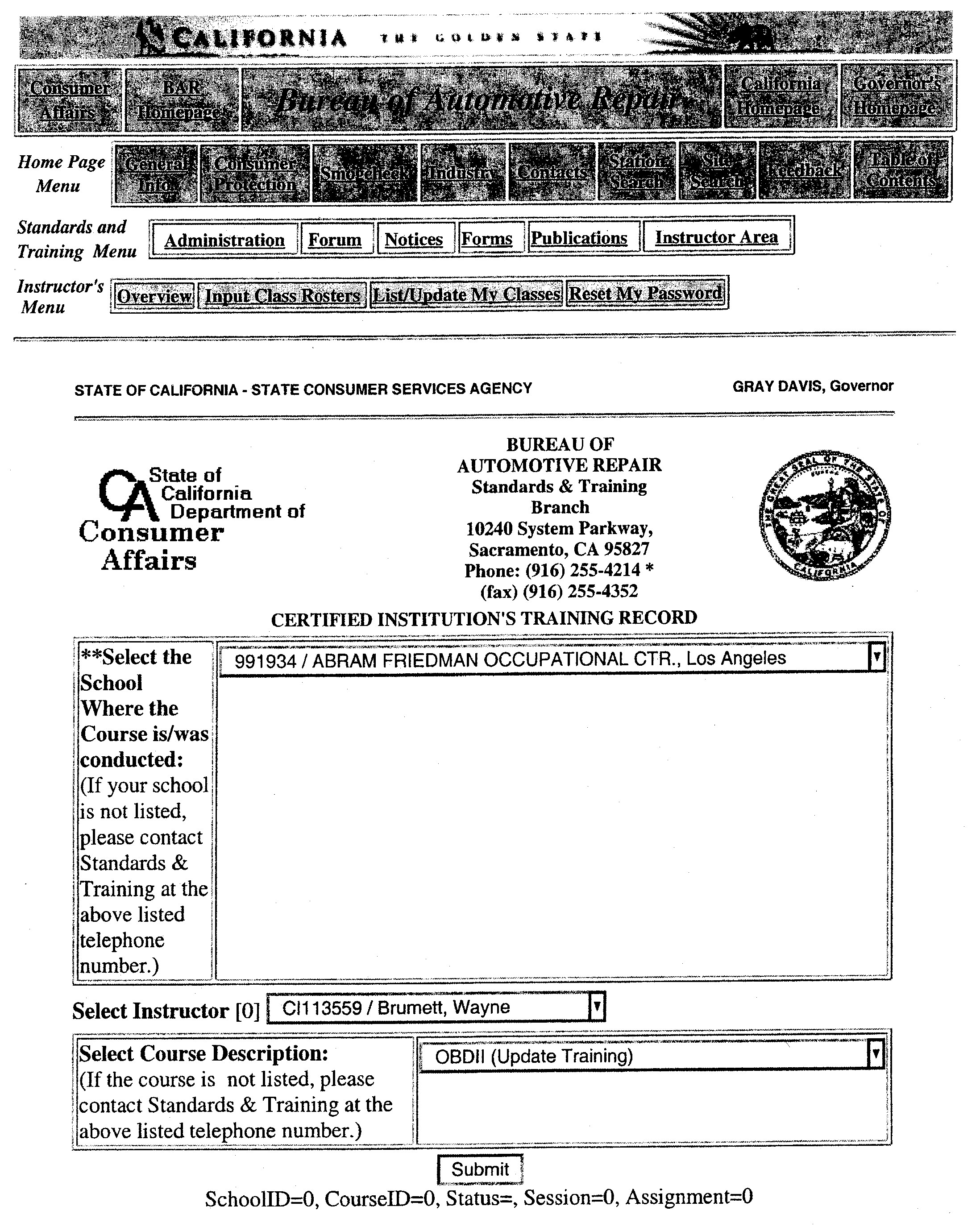 California Code of Regulations