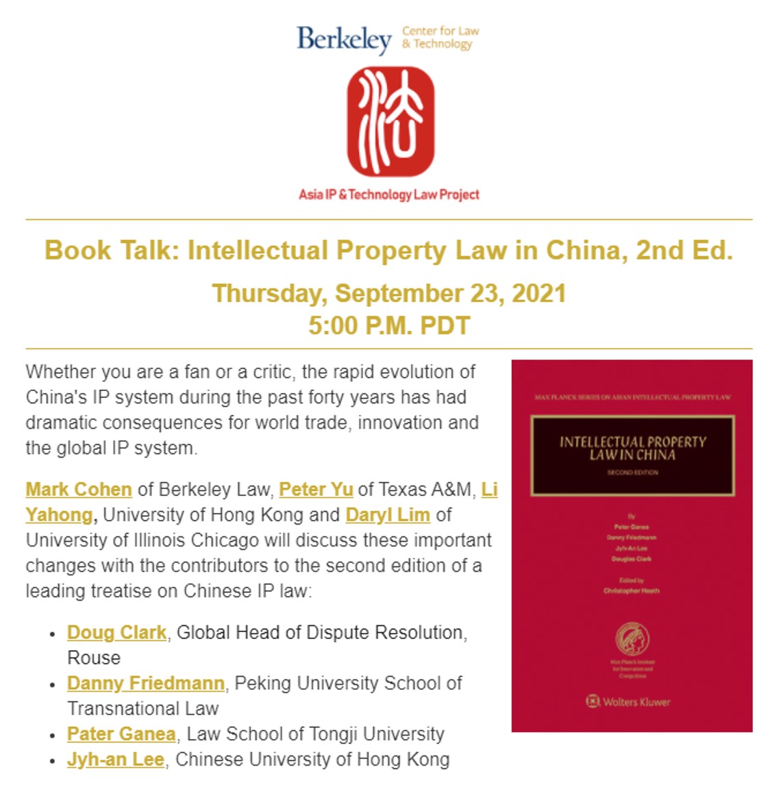 September 23 Intellectual Property Law in China DARYL LIM