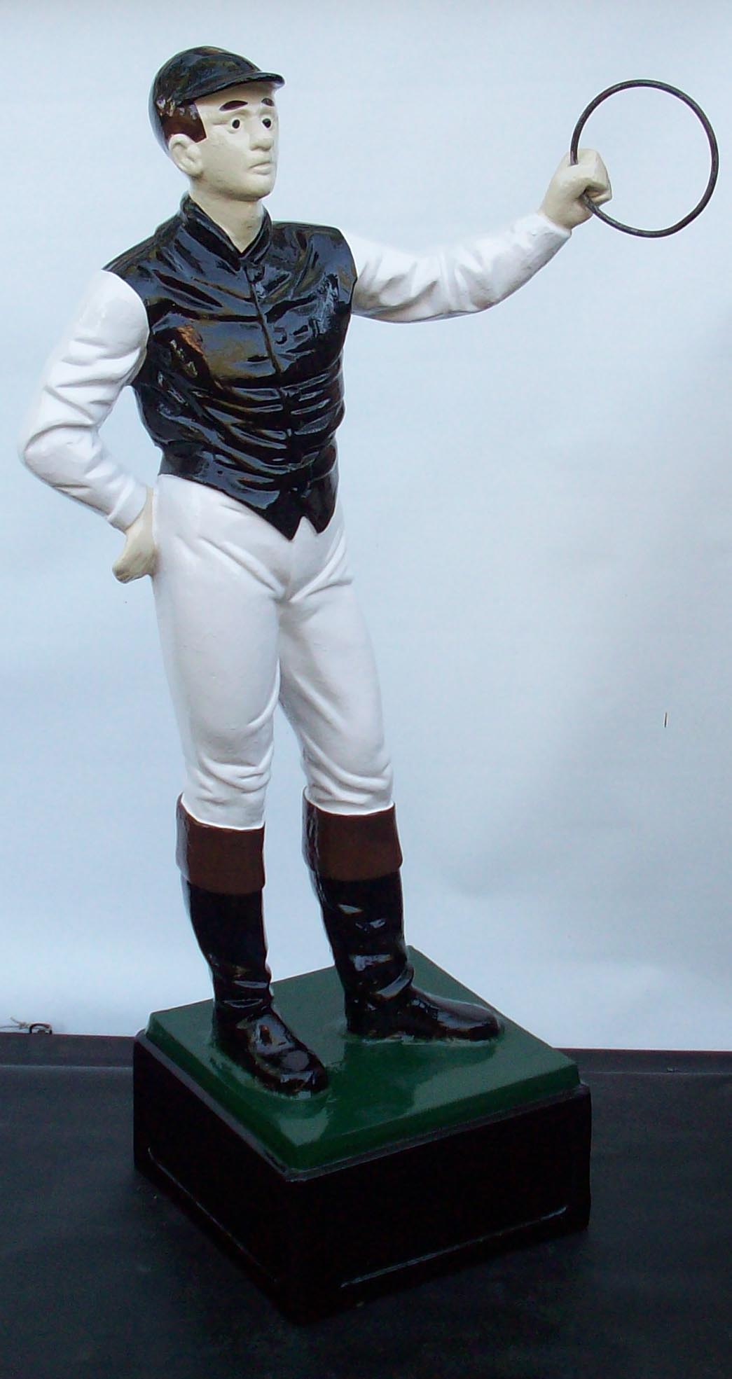 Custom jockey statue painted club stable Custom made painted lawn