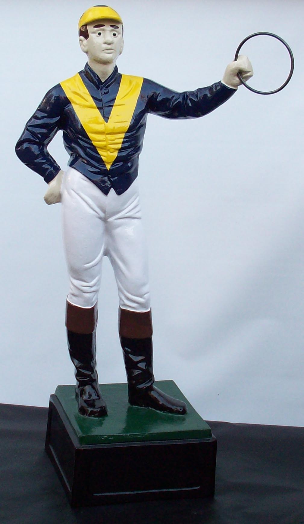 Custom jockey statue painted club stable Custom made painted lawn