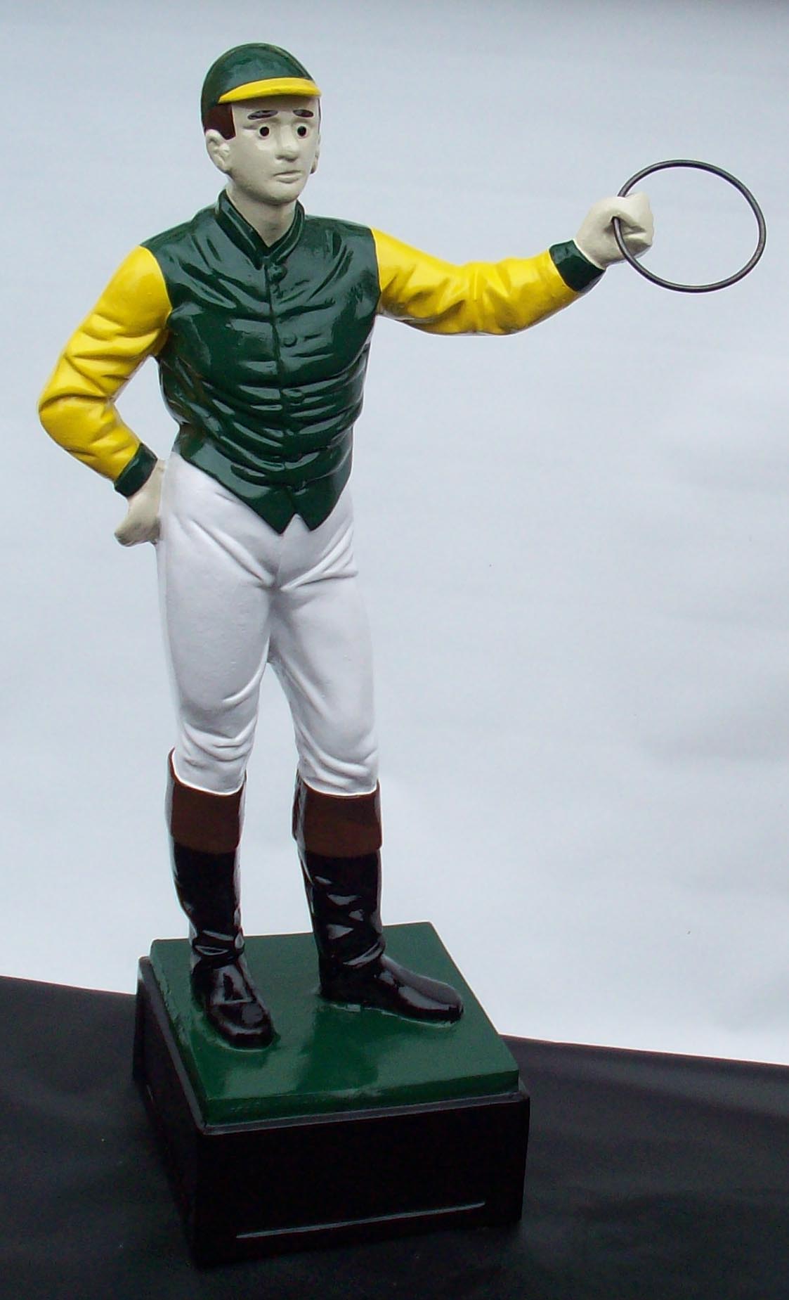 Custom jockey statue painted club stable Custom made painted lawn