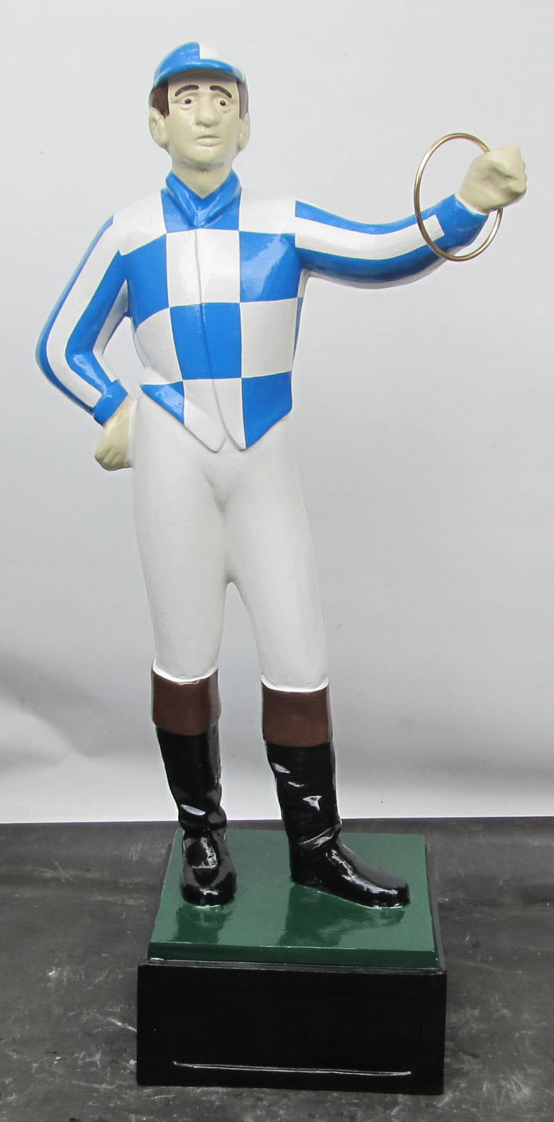 Lawn jockey Kentucky blue and white keeneland Lexington Churchill downs