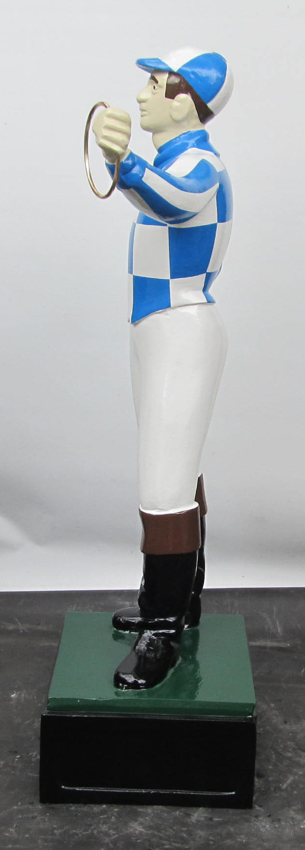 Lawn jockey Kentucky blue and white keeneland Lexington Churchill downs