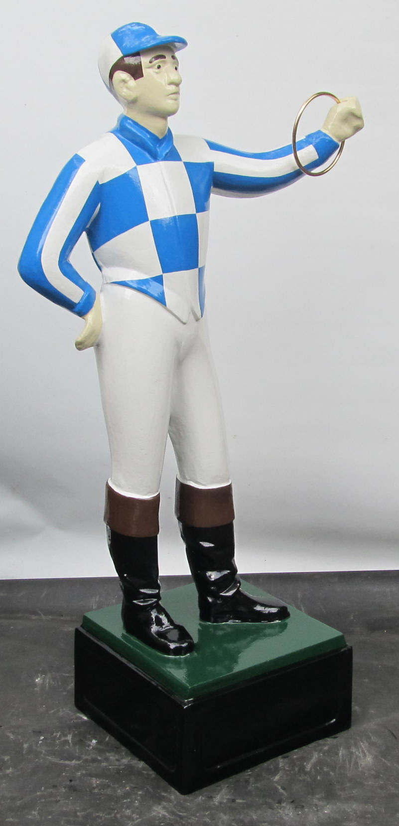 Lawn jockey Kentucky blue and white keeneland Lexington Churchill downs