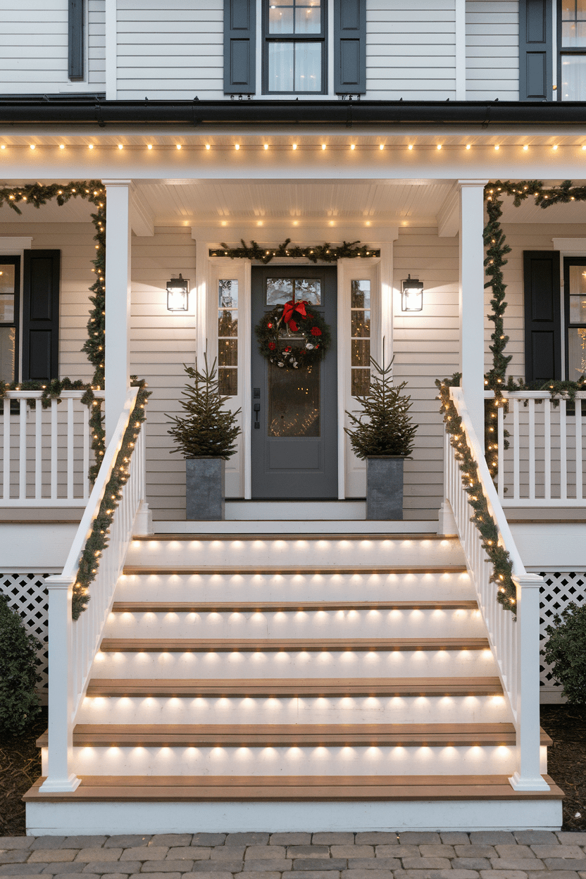 25 Classy Front Porch Christmas Light Ideas
