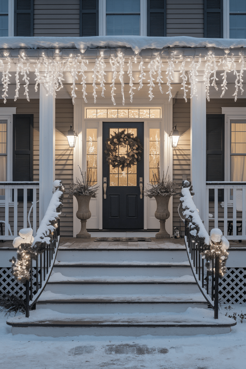 25 Classy Front Porch Christmas Light Ideas