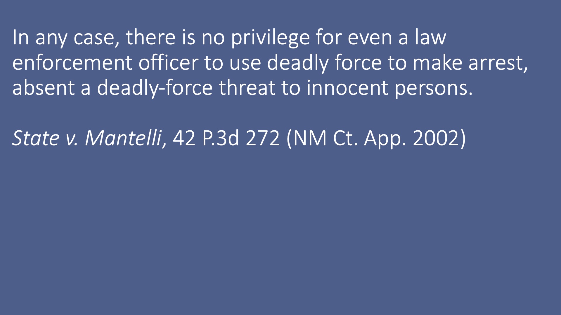 After Action Analysis June 17, 2020 Law of Self Defense