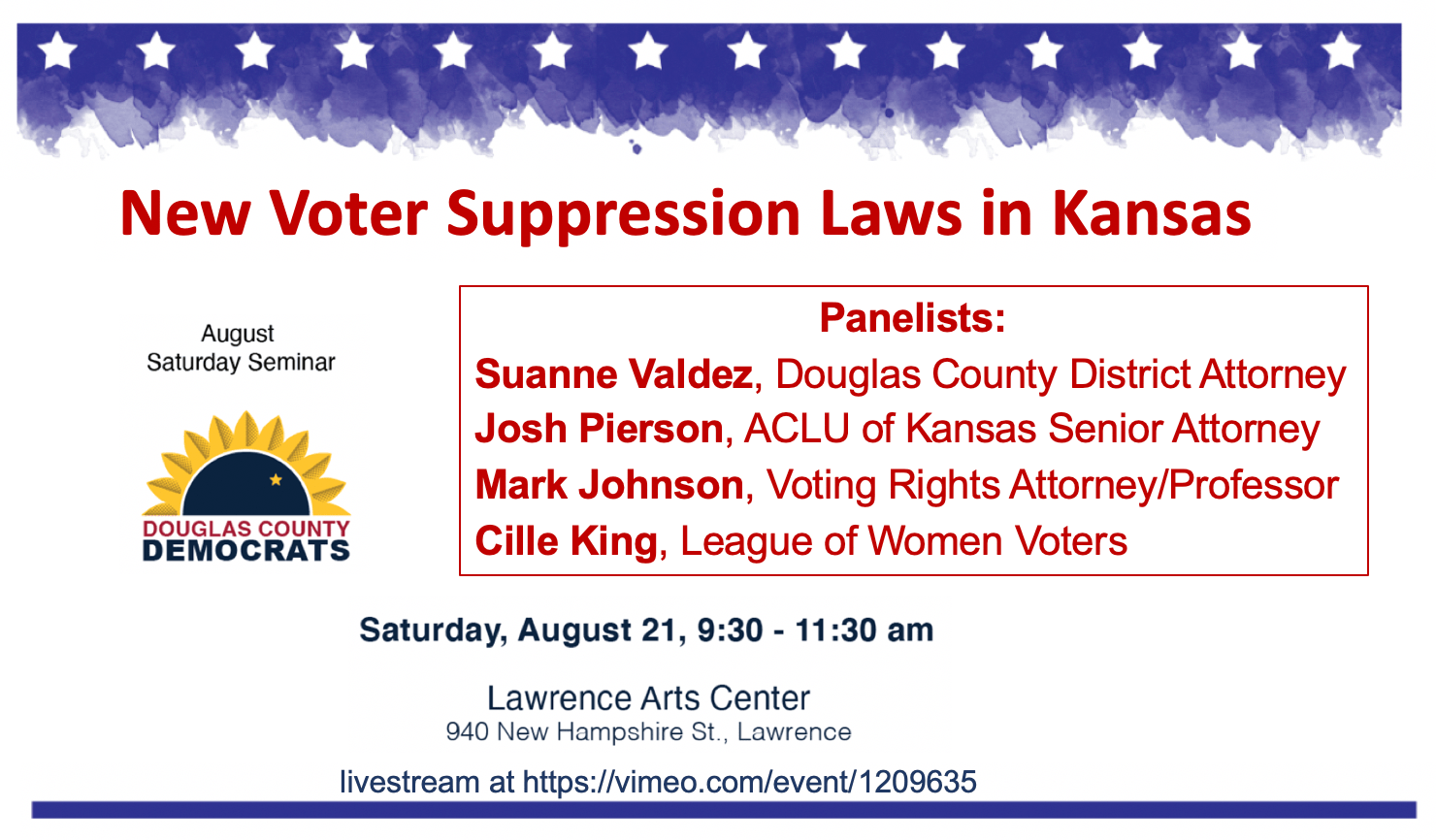 Douglas County DA, election experts to discuss new Kansas voting laws