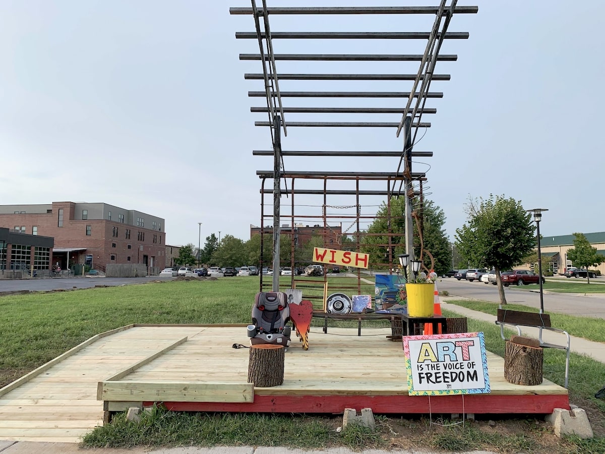 East Lawrence’s Wishing Bench rises from the ashes, retains its new