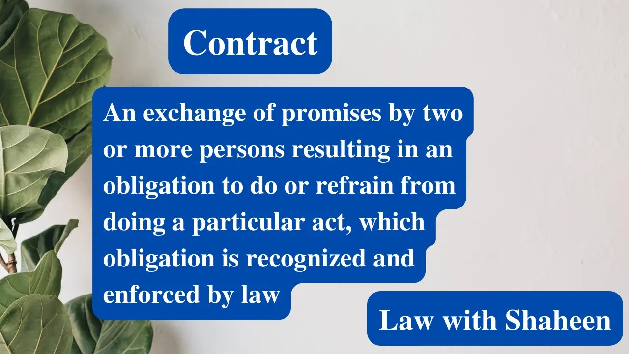 Contract Definitions and Essentials Law with Shaheen