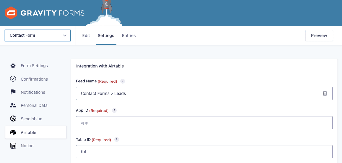 Gravity Forms to Airtable Integration For WordPress